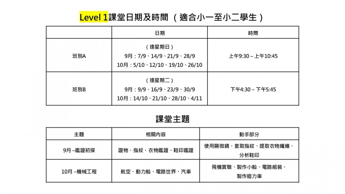Level 1_Sept&Oct